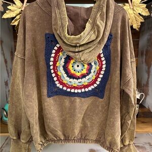 Zenana Outfitters Unisex Brown Zip-Up sweatshirt.